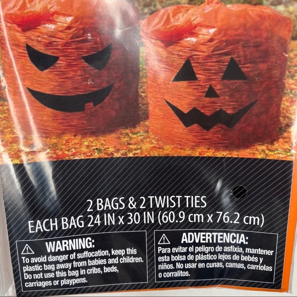 Halloween Leaf Bags Stuff A Pumpkin Jack-O-Lantern - Picture 4 of 8